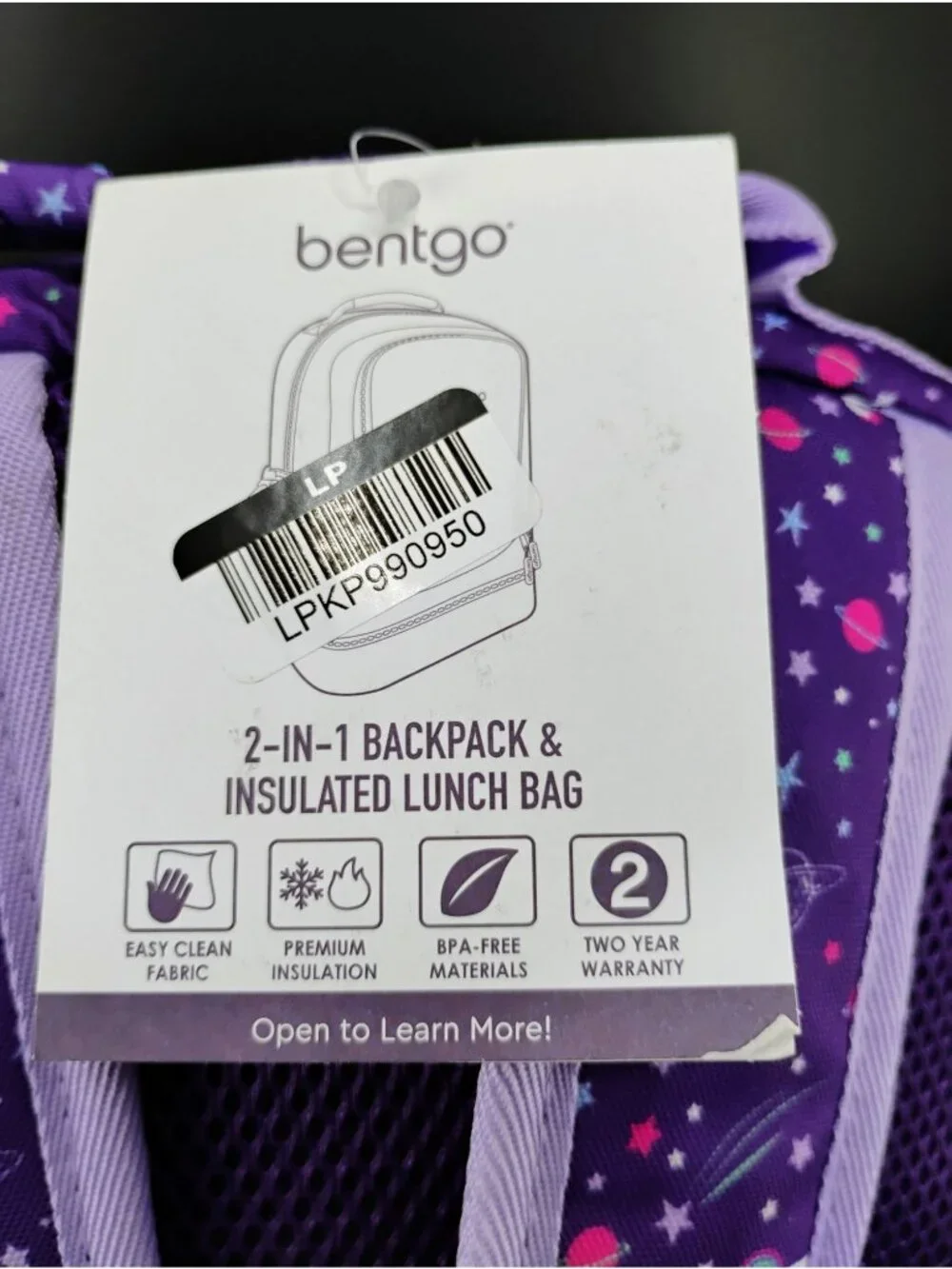 Bentgo Kids 2-In-1 Backpack & Insulated Lunch Bag Unicorn Print